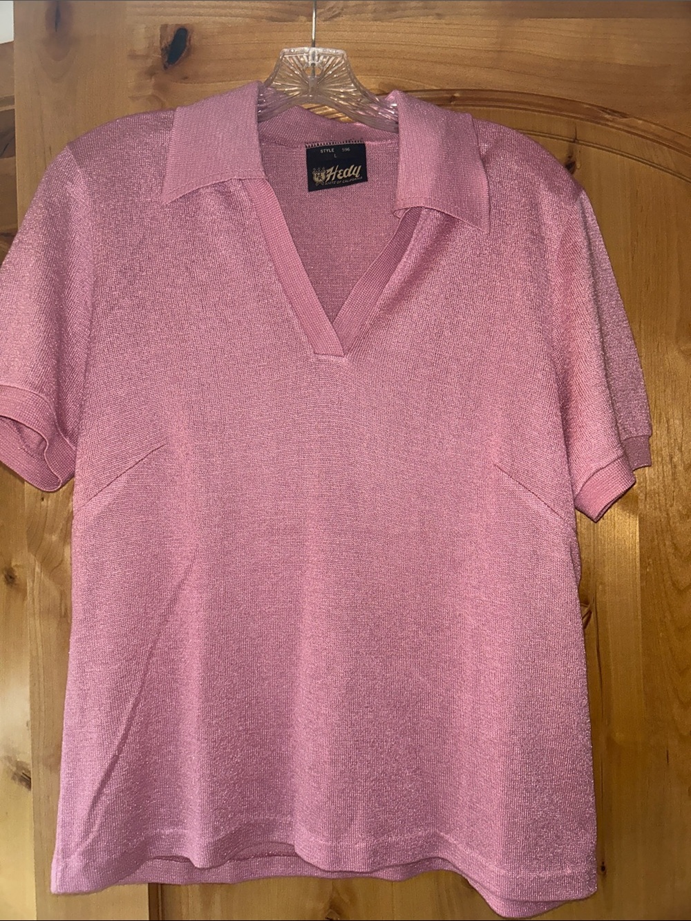 Pink Shimmer Polo Tee - Women's Short Sleeve